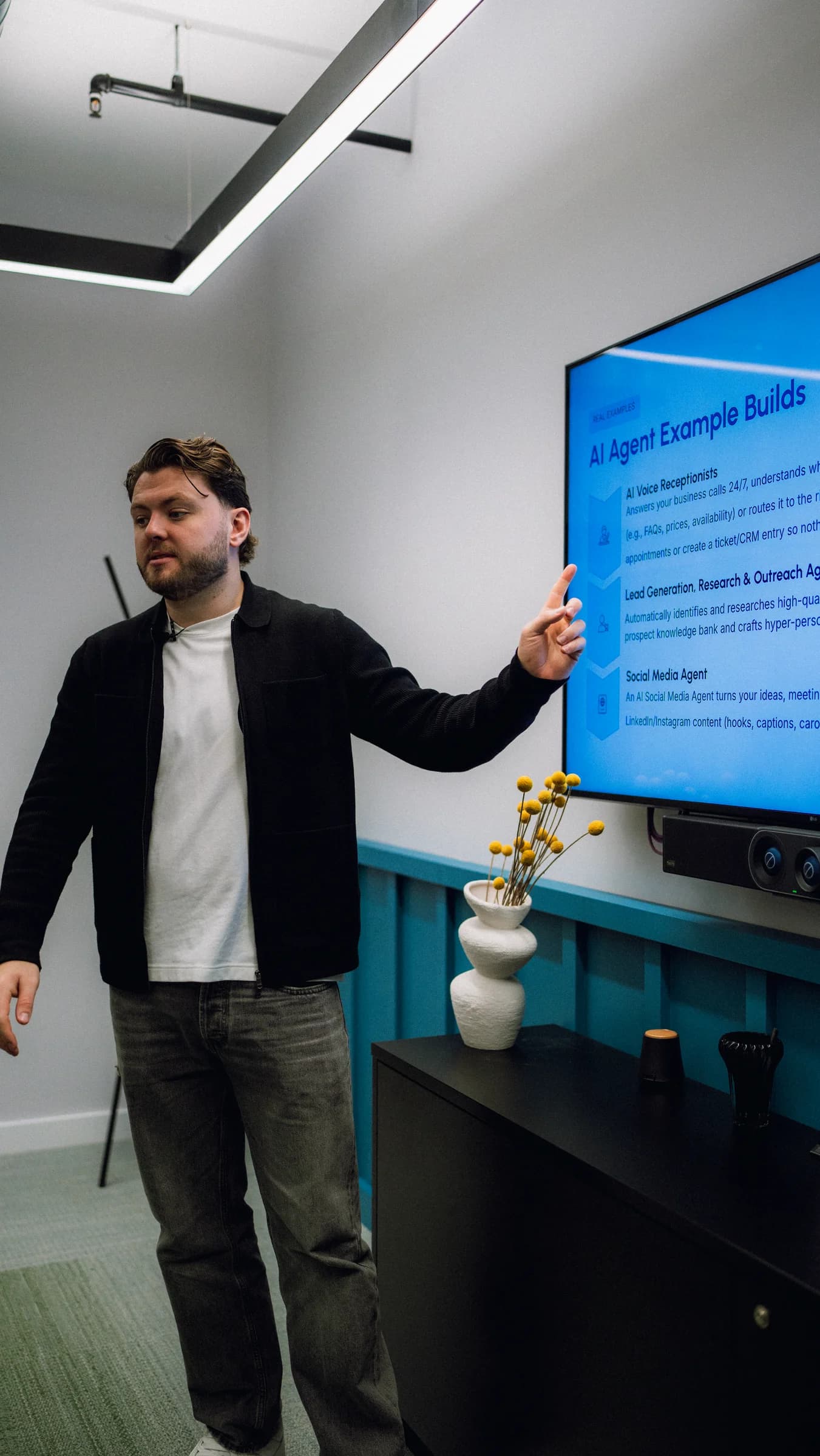 An AI workshop presentation at the Elevate AI Spacemade shoot